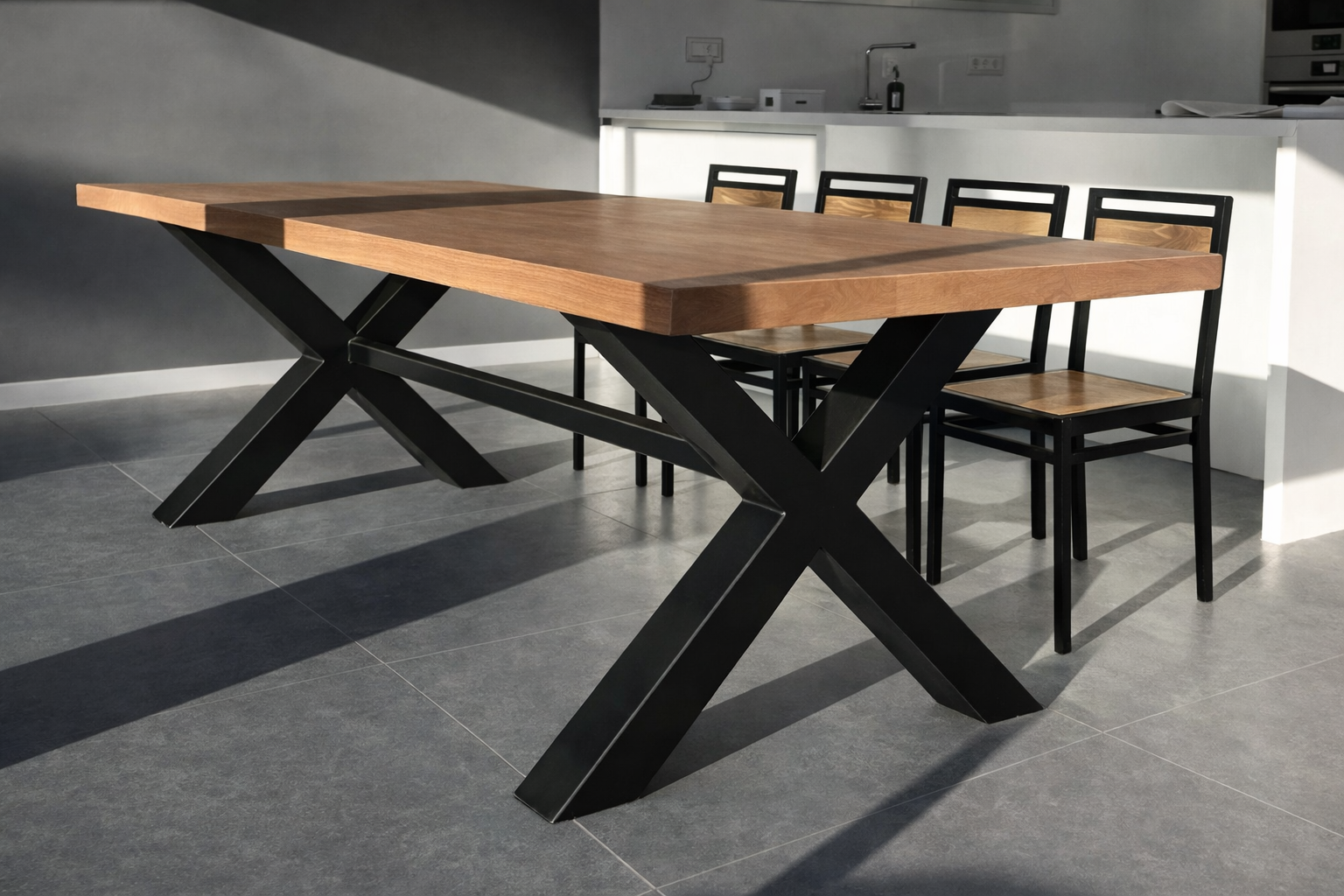 Mesada Comedor Estilo X con Sillas